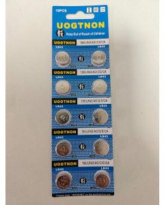 UOGTNON LR43 1.5V Alkaline Button Coin Cell Battery - Pack of Pack of 10, Bundle of 6