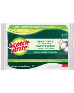 Scotch-Brite MMMHD3 Heavy Duty Scrub Sponge Heavy Duty, Bundle of 9