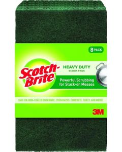 Scotch-Brite Heavy Duty Scouring Pad Heavy Duty 8 Pack, Bundle of 3