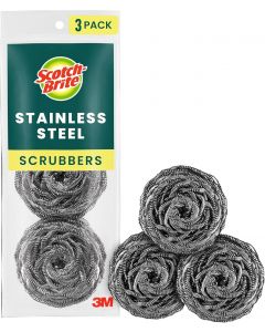 Scotch-Brite Stainless Steel Scrubbers Stainless Steel Metal, Bundle of 9