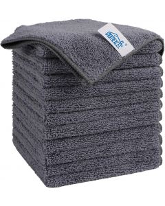 HOMEXCEL Grey Microfiber Cleaning Cloth Microfiber 12 Pack, Bundle of 3