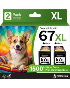 EaseFusion Replacement for HP 67 67XL Black Ink Cartridge