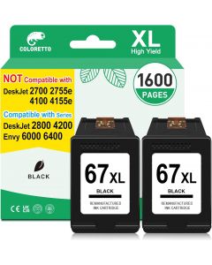 COLORETTO 67XL Ink for HP 67XL Black Ink Cartridge