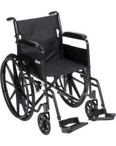 Drive Medical Silver Sport 1 Folding Transport Wheelchair