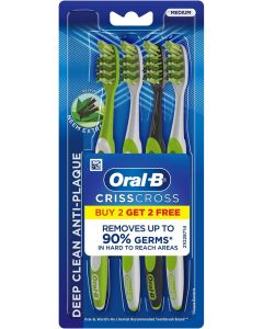Oral-B Criss Cross Toothbrush with Neem Extract, Bundle of 3