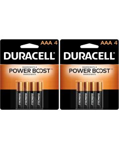 DURACELL Coppertop AAA Batteries with Power Boost Ingredients Pack of 2, 4 Count, Bundle of 2