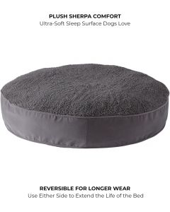 Happy Hounds Round Sherpa Dog Bed with Removable Washable Cover Microfiber