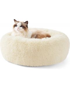 Bedsure Calming Cat Beds Donut Round Washable Kitten Bed 20 inches