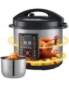 YIQICHEF 12L/12.8Qt Commercial Electric Pressure Cooker Stainless Steel Electric Digital 12L