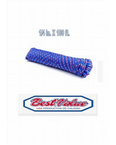 Blue 1/4 in. X 100 ft. Twisted Diamond Braided Polypropylene Rope (Each)