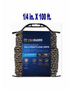 Camouflage 1/4 in. X 100 ft. Diamond Braided Polypropylene Rope (Each)