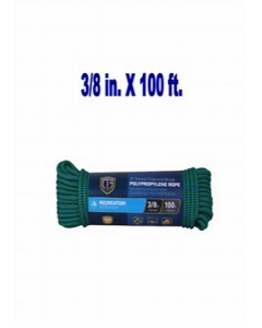 Green 3/8 in. X 100 ft. Polypropylene Rope (Each)