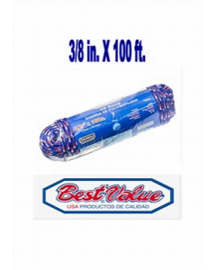 Blue 3/8 in. X 100 ft. Twisted Diamond Braided Polypropylene Rope (Each)