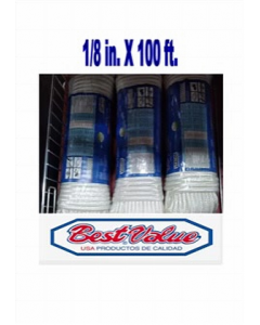 White 1/8 in. X 100 ft. Shock Absorbing Nylon Rope (Each)