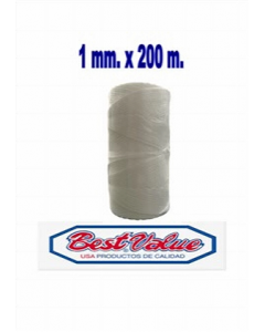 White 1 mm. X 200 m. Polyethylene Rope (Each)