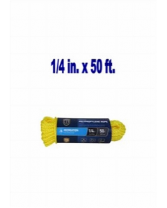 Yellow 1/4 in. X 50 ft. Twisted Braided Polypropylene Rope (Each)