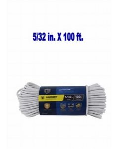 White Vinyl Coated Polypropylene Low Stretch Clothesline (Each)