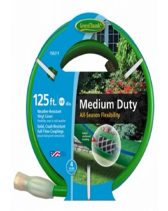 125 ft. Green Vinyl Covering Reinforced Garden Hose (Each)