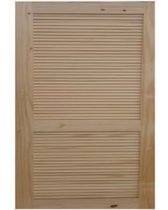 30 in. X 80 in. Pine Finish Louvre 2 Panel Door (Each)