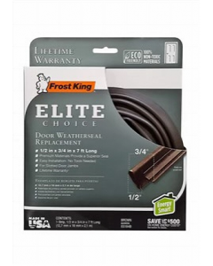 1/2 in. X 3/4 in. X 84 in. Brown Door Seal (Each)