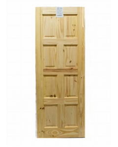 32 in. X 80 In. Pine Finish 8 Panel Door (Each)