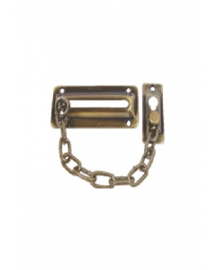Antique Brass Barrel Bolt With Chain (Each)