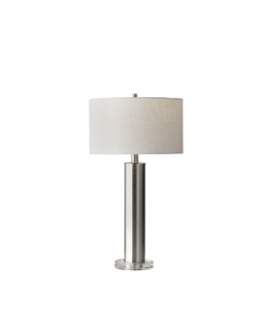 25 in. Brushed Steel Finish Cylindrical Table Lamp (Each)
