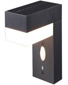 6W Black Sqaure Solar LED Senor Outdoor Wall Lamp (Each)