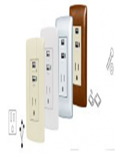 Dual USB Charger with Grounded Receptacle (Each)