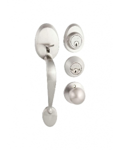 Satin Nickel Double Cylinder Deadbolt Door Lock Handleset V1601-OVMA-US15 (Each)