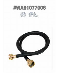 6 ft. Black Rubber Washing Machine Inlet Hose (Each)