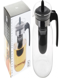 Excellent Houseware 1500ML Black Glass Tea Pot (Each)