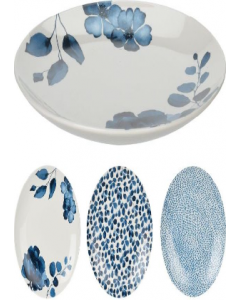 20.5x20.5cm (Small) Assorted Design Porcelein New Bone Plate (Each)