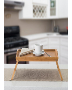 18 in. X 14 in. Brown Bamboo Folding Tray (Each)