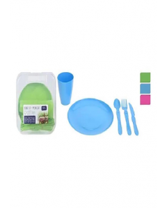 31pc Asssorted Color Plastic Dinnerware Picnic Set (Each)