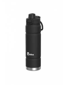 24 oz. Black Rubberized Push Button Bottle (Each)