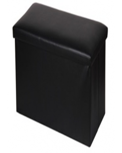 15 in. X 30 in.  Black Faux Leather Rectangular Ottoman (Each)