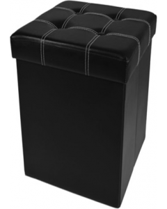 15 in. X 15 in. Black Faux Leather Ottoman (Each)