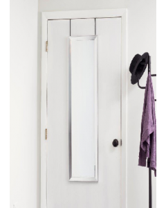 Silver 12 in. X  48 in. Glass Frame Over Door Mirror (Each)