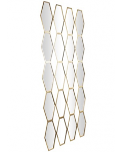 Gold Finish 29 in. X 53 in. Diamond Design Frame Mirror (Each)