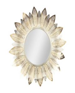 Gold Finish 31 in. Round Design Mirror (Each)