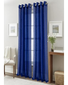 84 in. Navy Blue Grommet Window Curtain (Each)