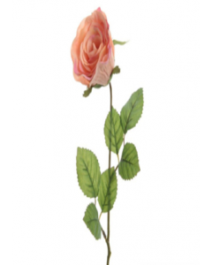 Silk rose closed on stem - Peach (Each)
