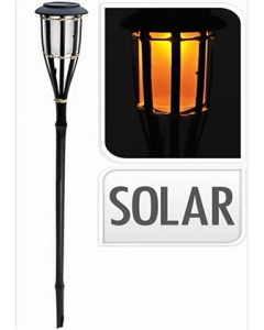 65cm Black Bamboo Solar Lamp (Each)