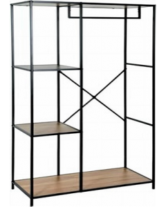 Black Metal Rack With MDF Shelves (Each)