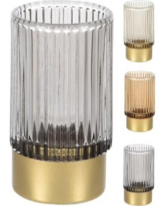 8 cm. X 7 cm. Transparent Glass Tealight Holder (Each)