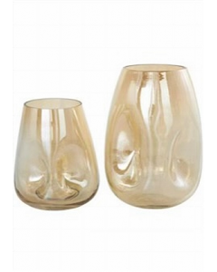 Gold Finish Glass Vase (Each)