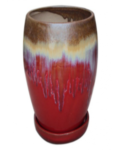7" Red Ceramic Planter (Each)