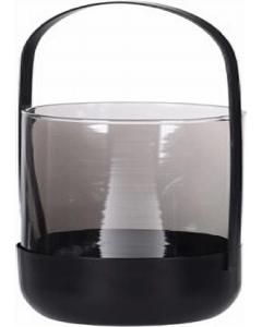 26 cm. Black  Metal/Glass Lantern (Each)