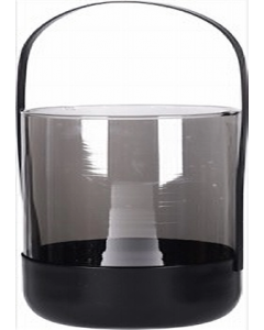 33 cm. Black Metal/Glass Lantern (Each)